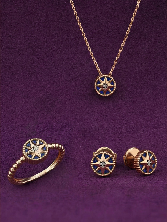 Колье из золота c бриллиантами и лазуритом