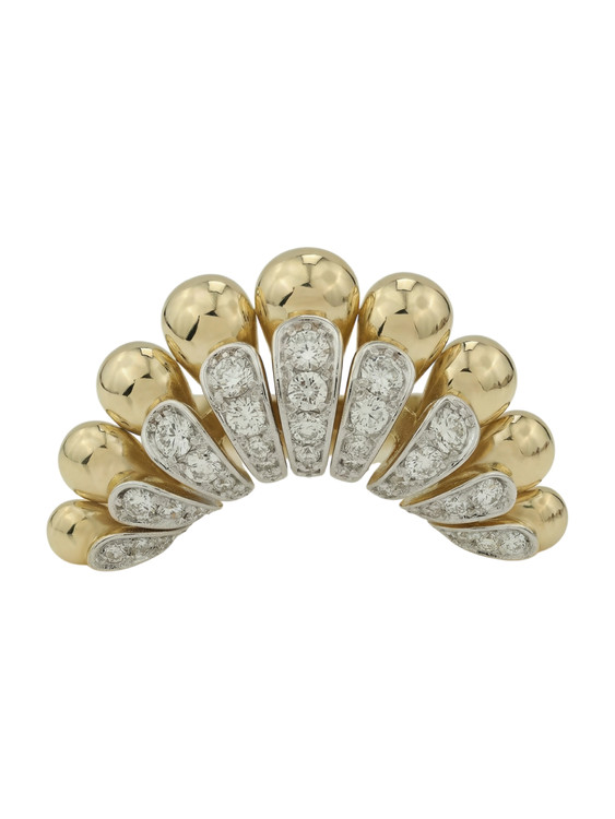 Кольцо из лимонного золота c бриллиантами