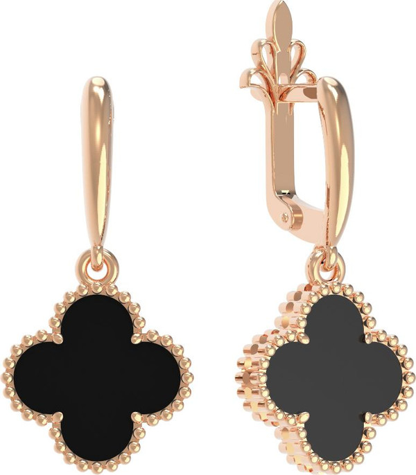 Серьги из золота c ониксом