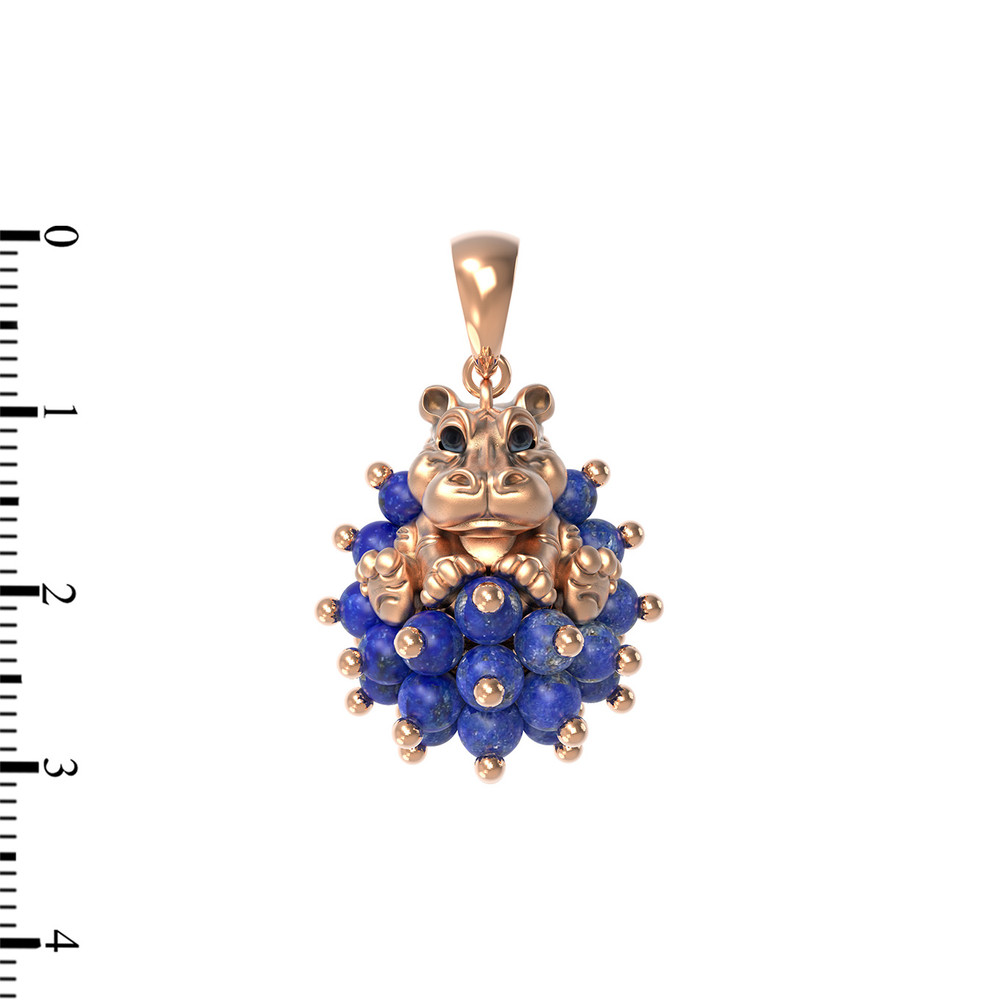 Подвеска из золота c эмалью и лазуритом