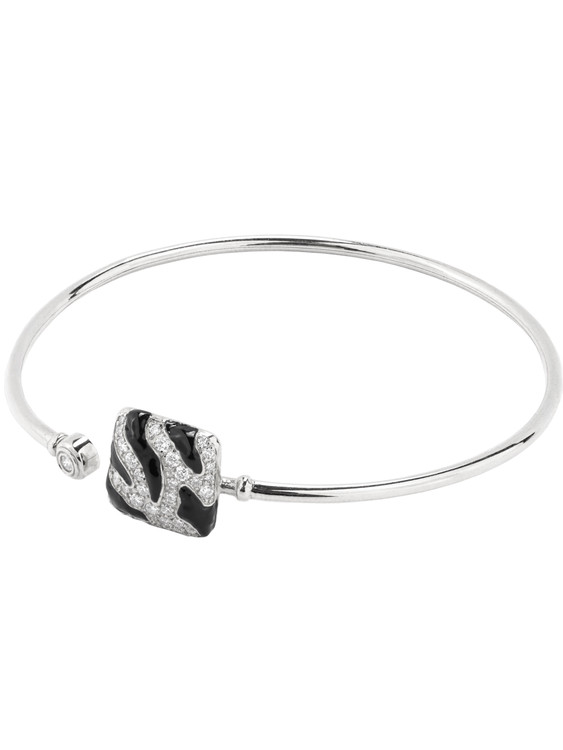 Браслет из белого золота c эмаль и бриллиантами