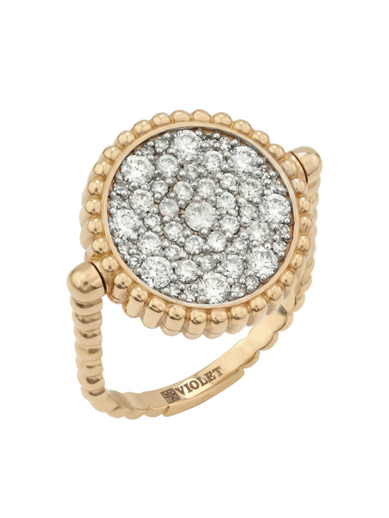 Кольцо из лимонного золота c бриллиантами