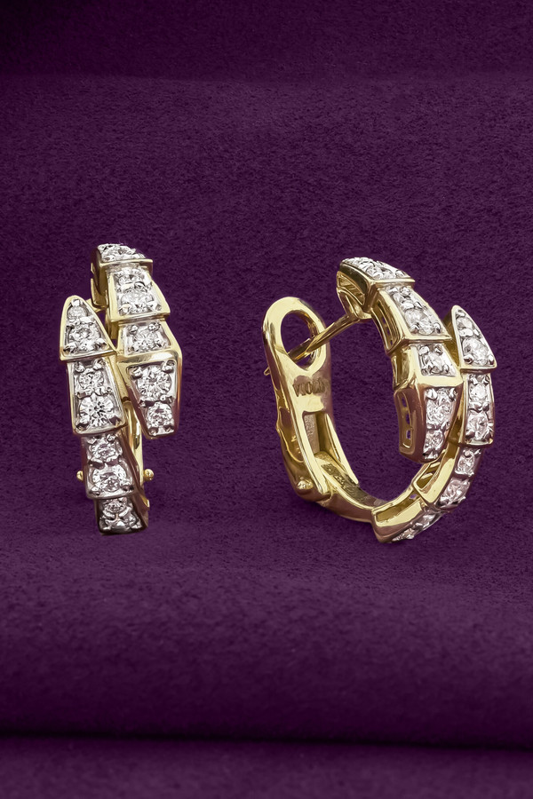 Серьги из лимонного золота c бриллиантами