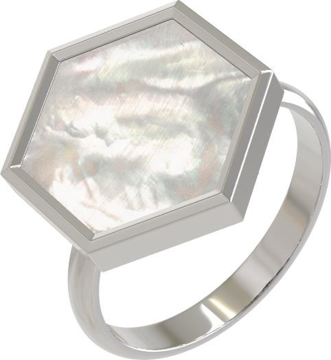 Кольцо из белого золота c перламутром