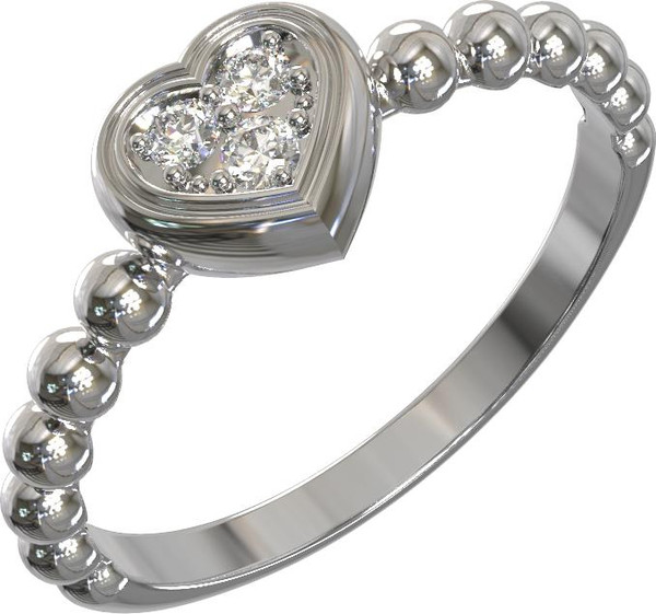 Кольцо из белого золота c бриллиантами