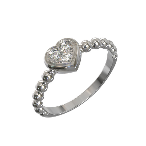 Кольцо из белого золота c бриллиантами