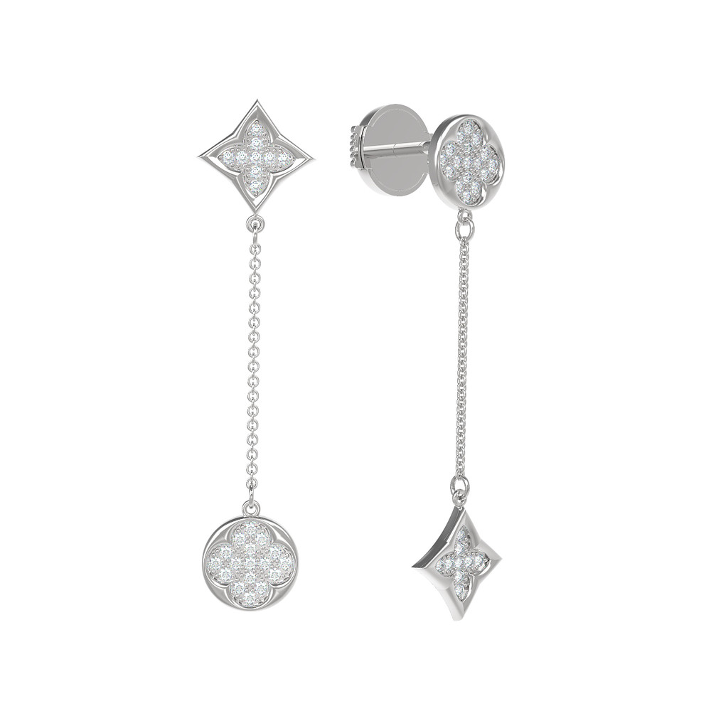 Серьги из белого золота c бриллиантами