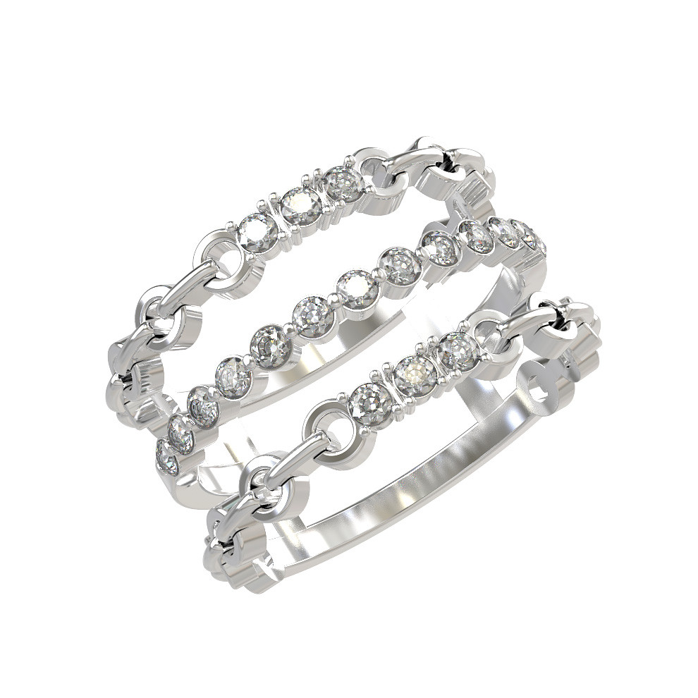 Кольцо из белого золота c бриллиантами