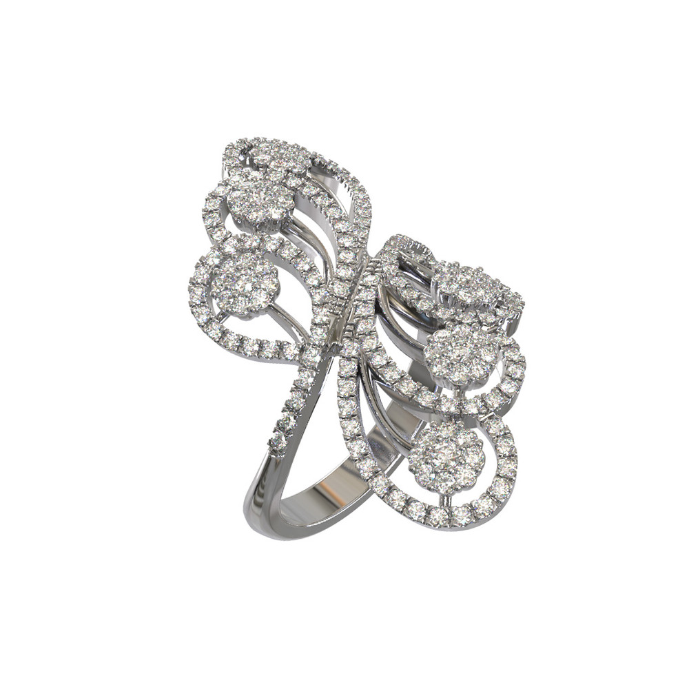 Кольцо из белого золота c бриллиантами