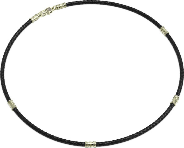 Шнурок кожаный из зелёного золота c кожаным шнурком