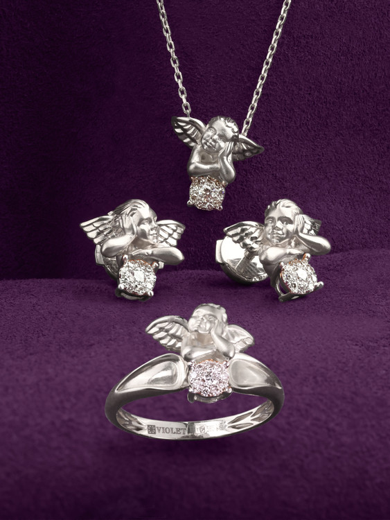 Кольцо из белого золота c бриллиантами