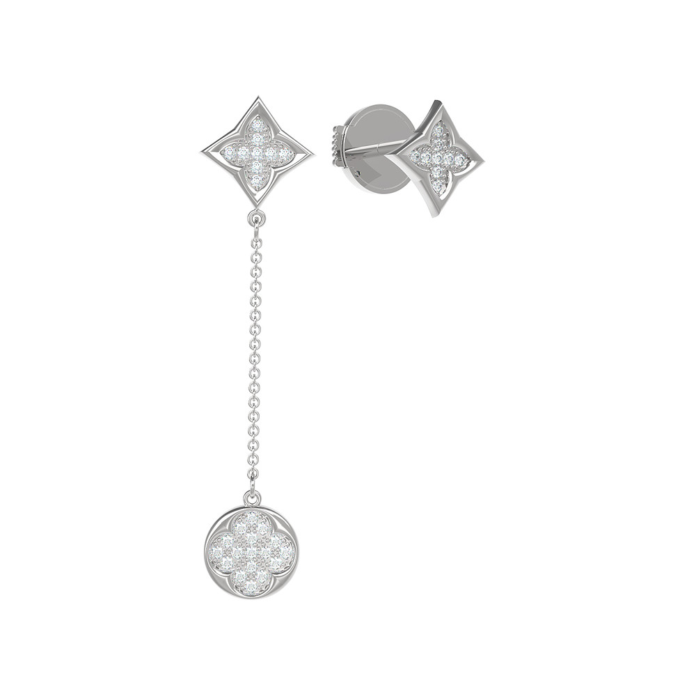 Серьги из белого золота c бриллиантами