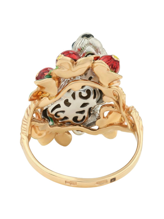 Кольцо из золота c эмаль