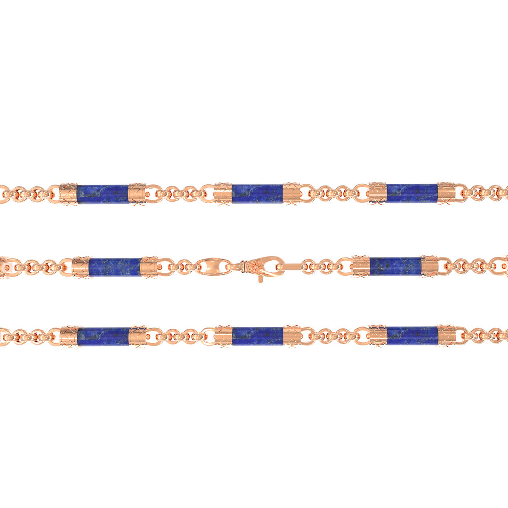 Цепь из золота c лазуритом