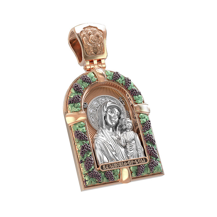 Образок из золота c эмалью