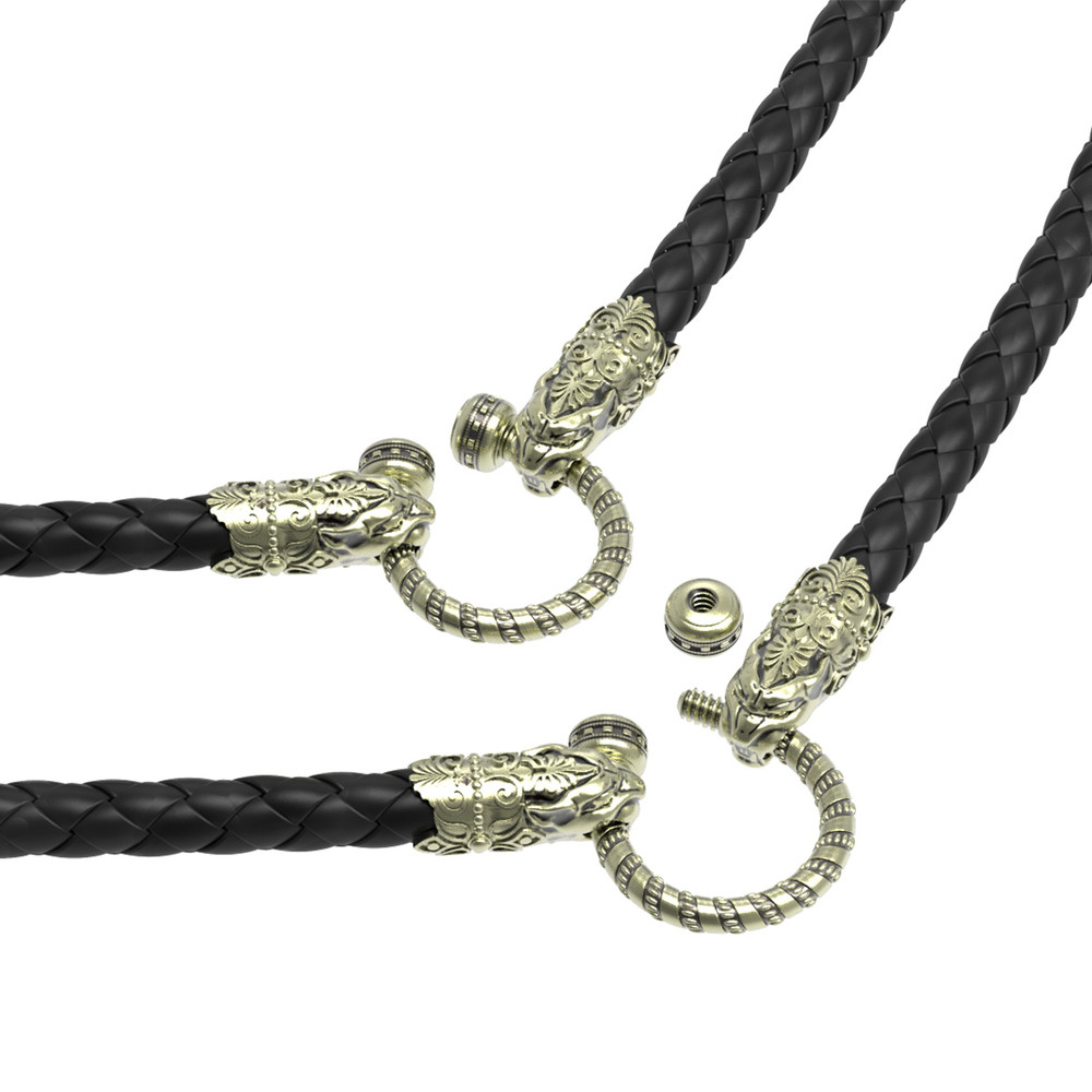 Гайтан из зелёного золота c кожаным шнурком