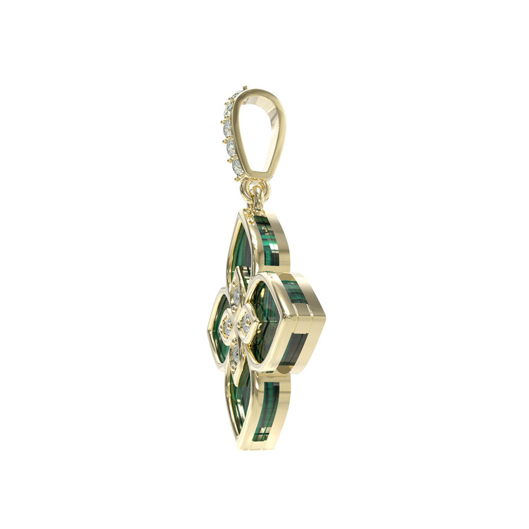 Подвеска из лимонного золота c бриллиантами и малахитом