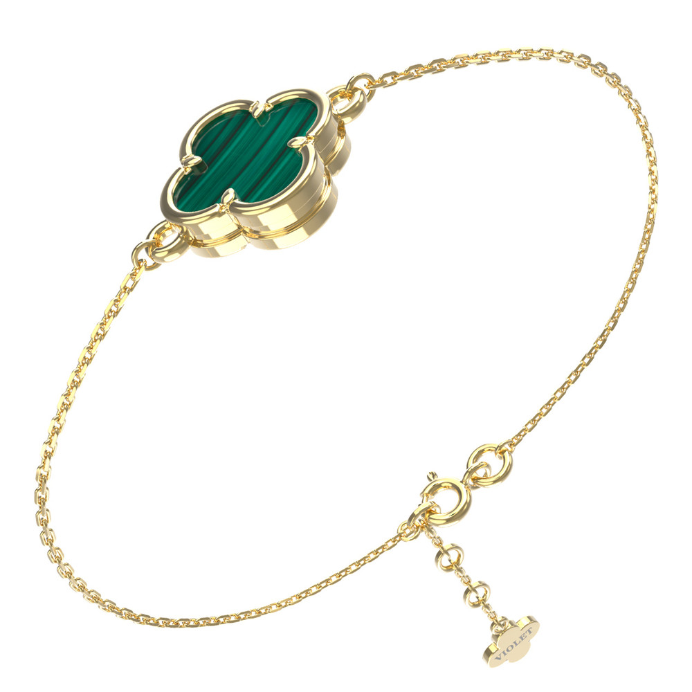 Браслет из лимонного золота c малахитом