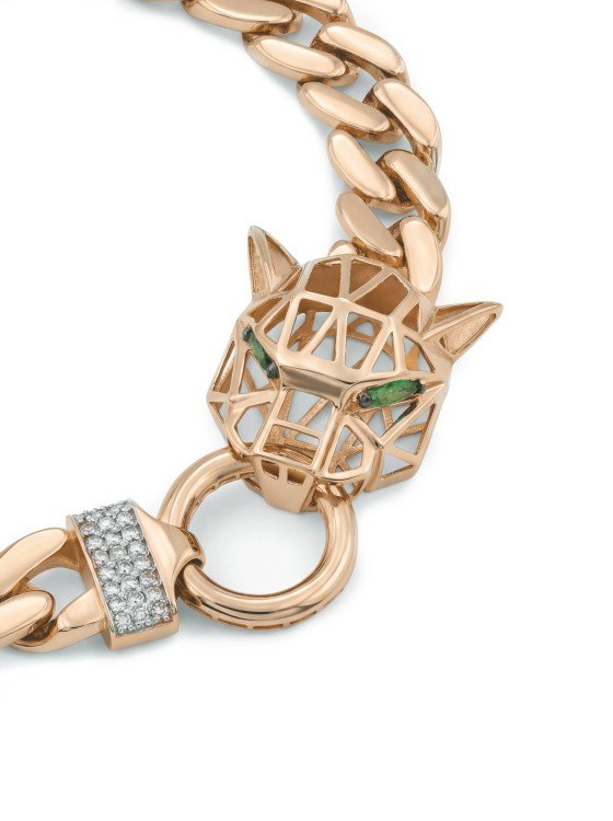 Браслет из золота c бриллиантами и изумрудом