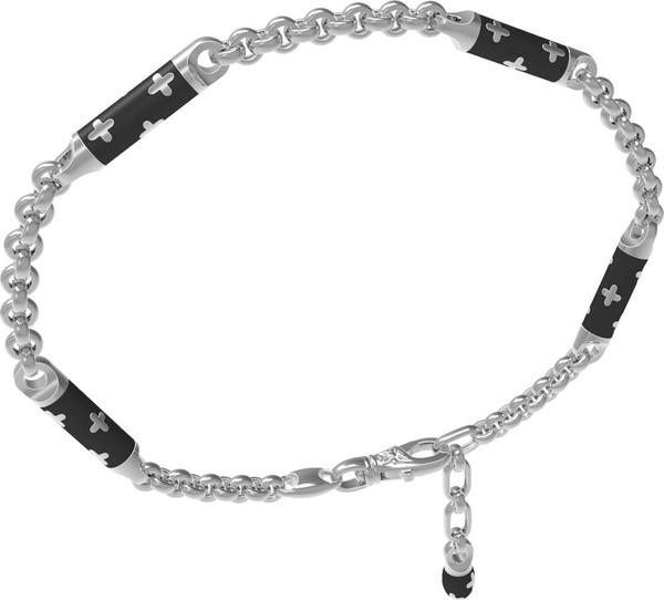 Браслет из белого золота c эмаль