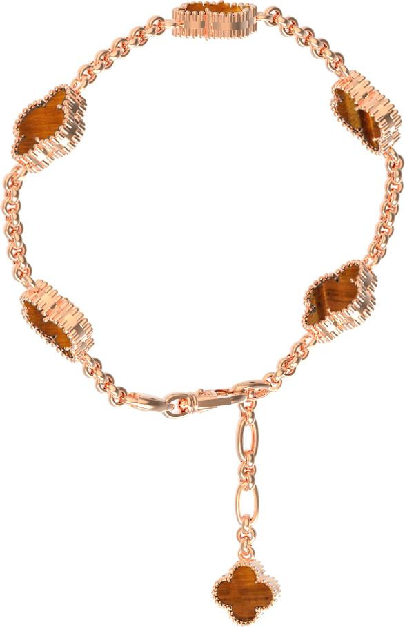 Браслет из золота c тигровым глазом