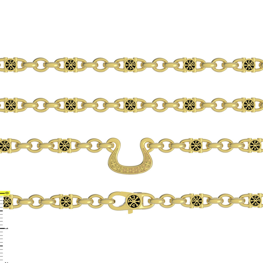 Цепь из лимонного золота c эмаль