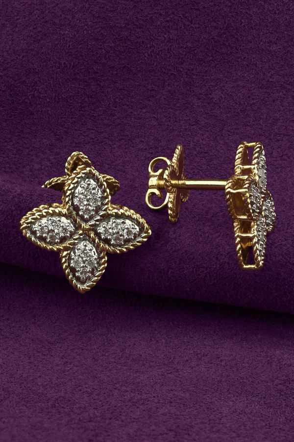 Серьги из лимонного золота c бриллиантами