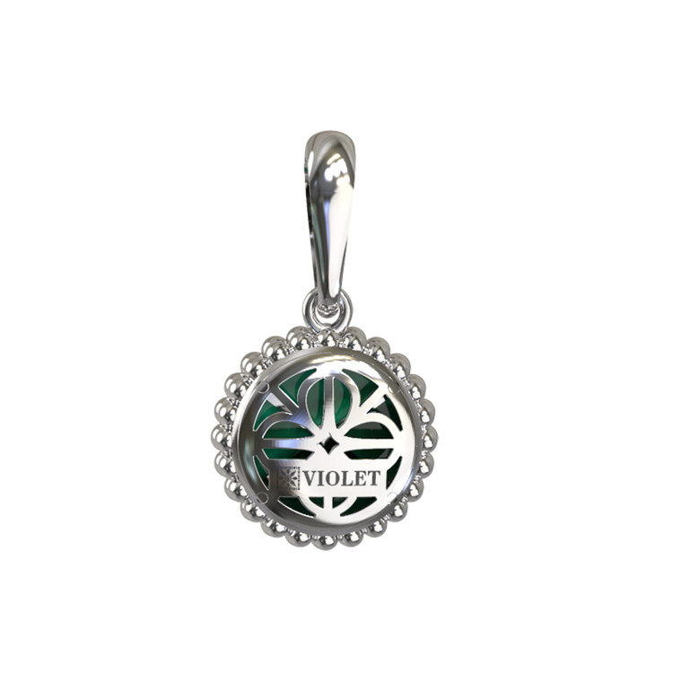 Подвеска из белого золота c малахитом