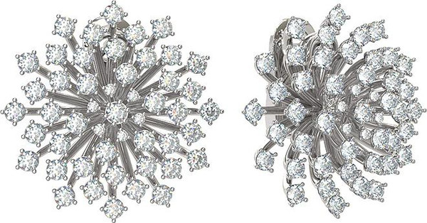 Серьги из белого золота c бриллиантами