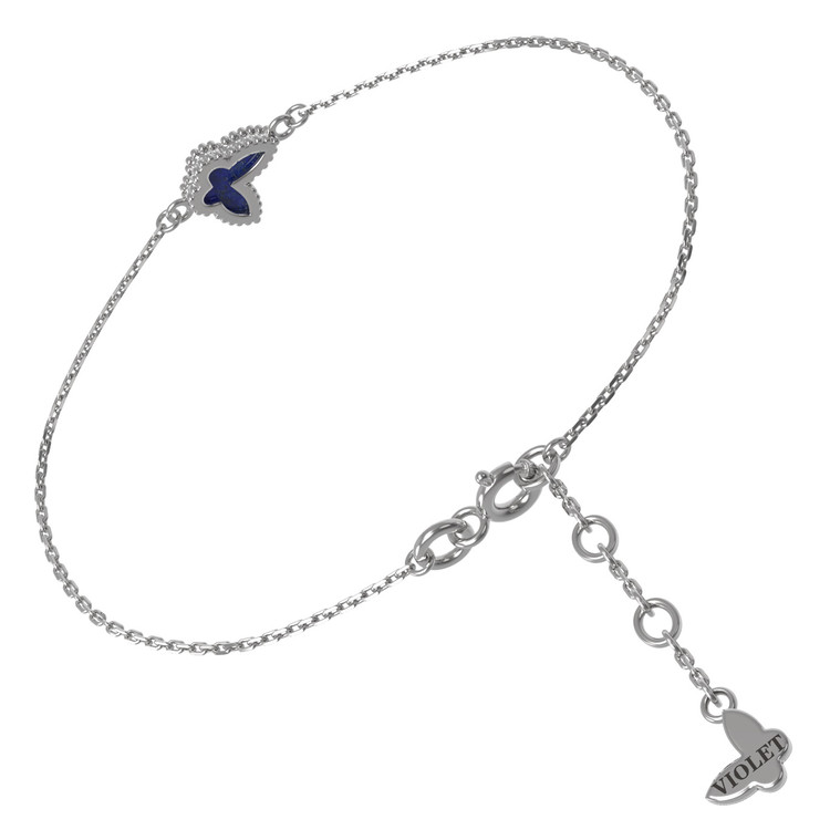 Браслет из белого золота c лазуритом