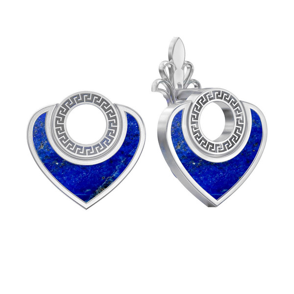 Серьги из белого золота c лазуритом