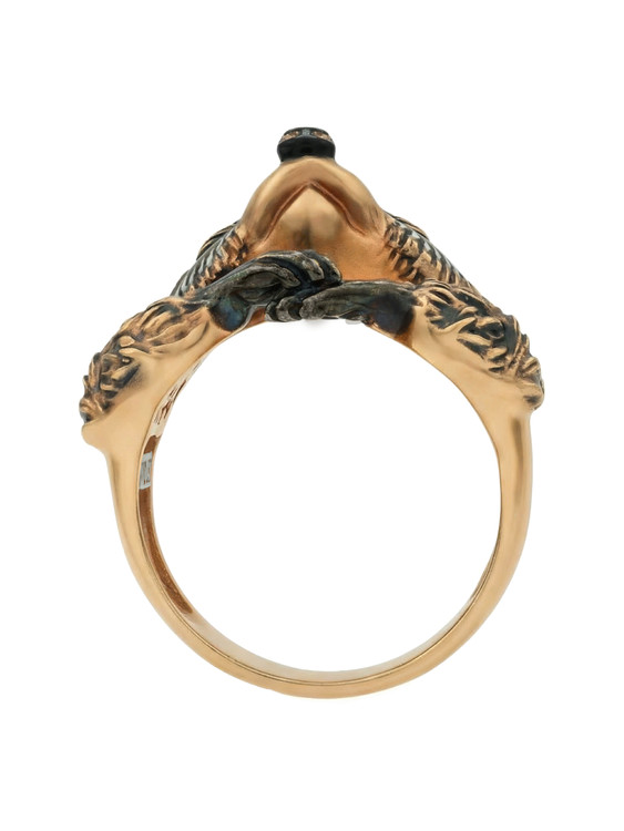 Кольцо из золота c эмалью