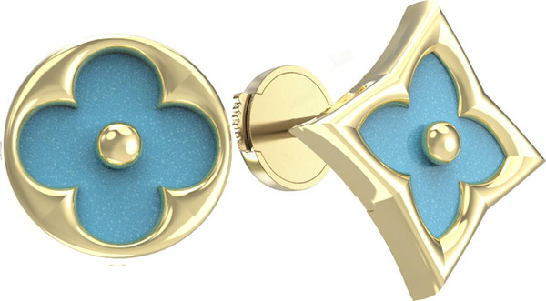 Серьги из лимонного золота c бирюзой