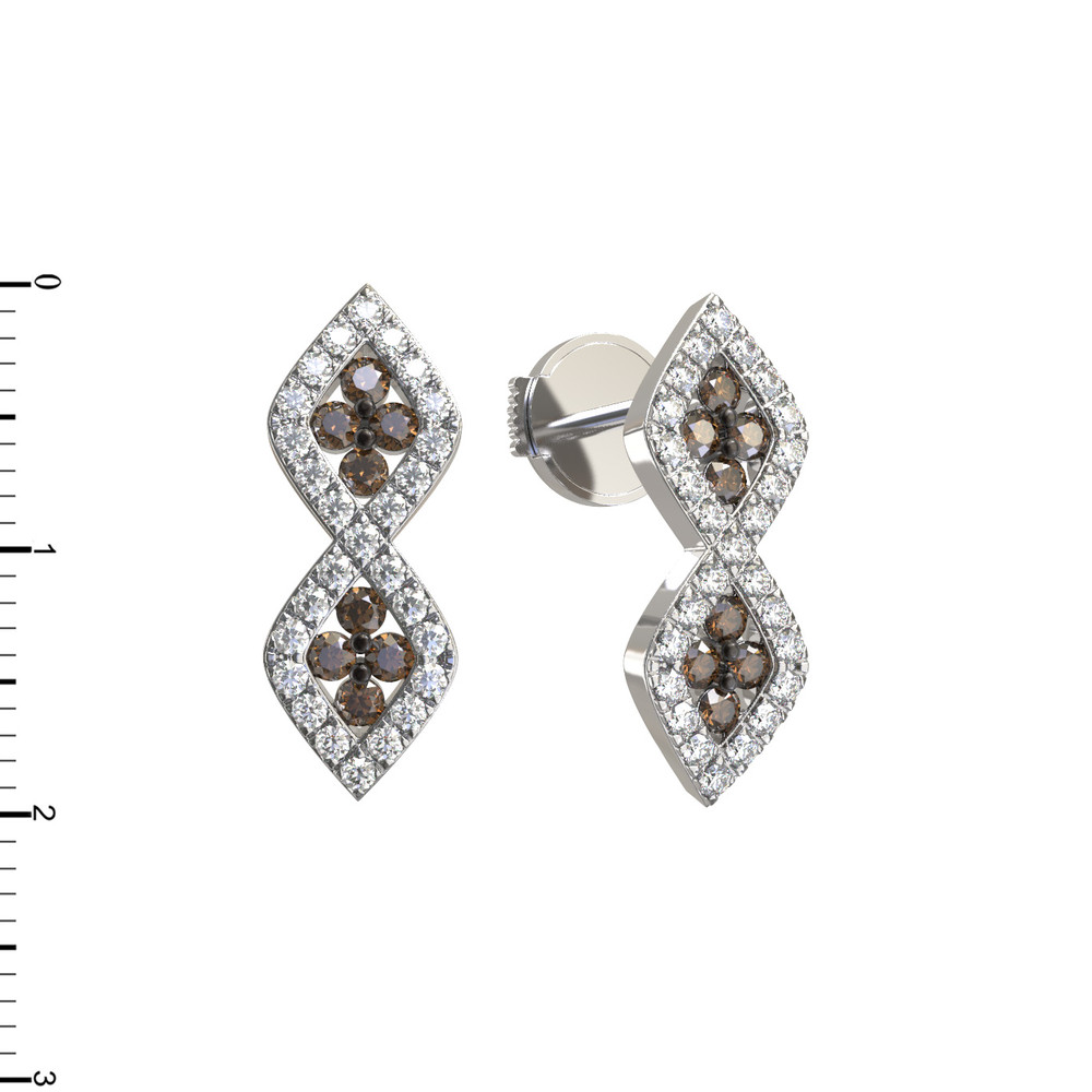 Серьги из белого золота c бриллиантами