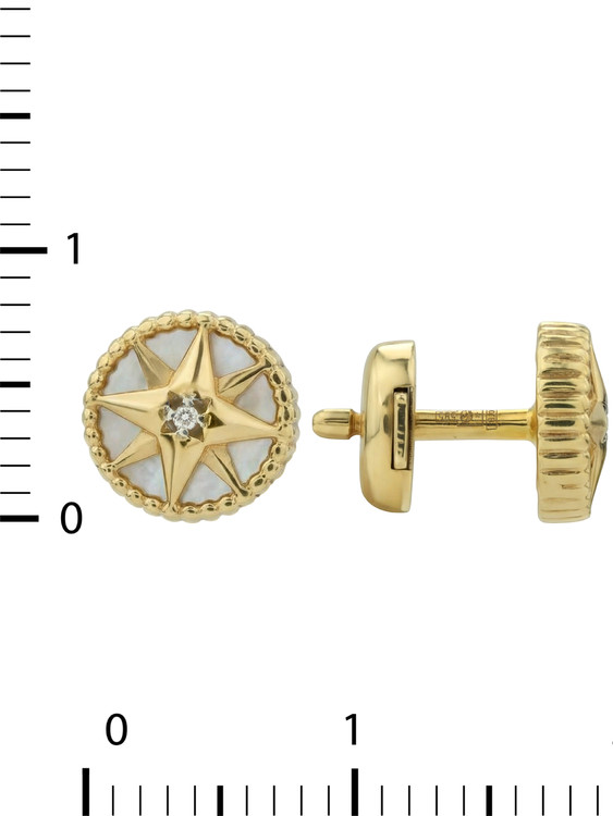 Серьги из лимонного золота c бриллиантами, лазуритом и перламутром