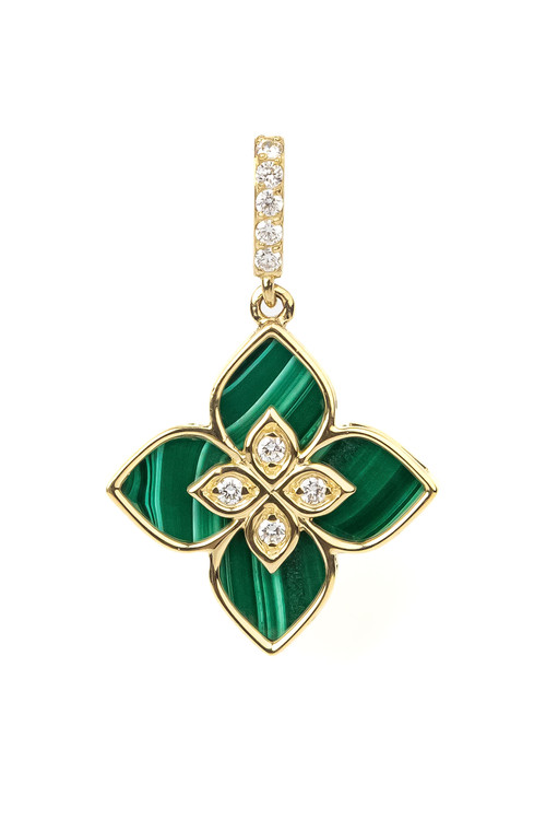 Подвеска из лимонного золота c бриллиантами и малахитом