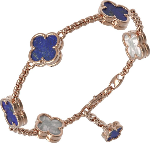 Браслет из золота c лазуритом и перламутром