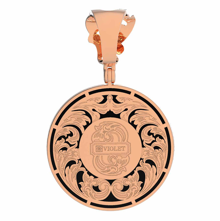 Подвеска из золота c эмалью и ониксом