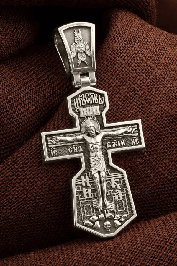 Крест из белого золота