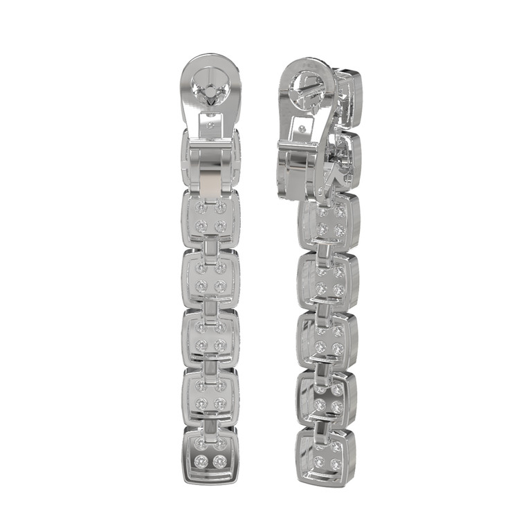 Серьги из белого золота c бриллиантами