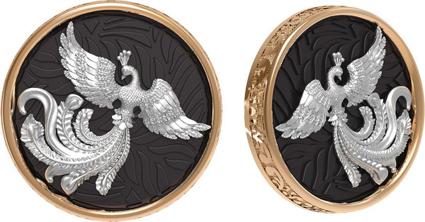 Серьги из золота c эбеновым деревом