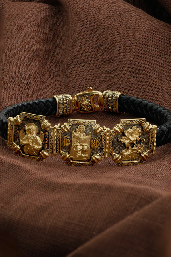 Браслет из лимонного золота c шнурком