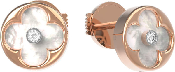 Серьги из золота c бриллиантами и перламутром