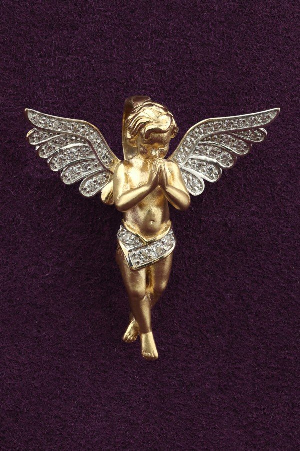 Подвеска из лимонного золота c фианитом