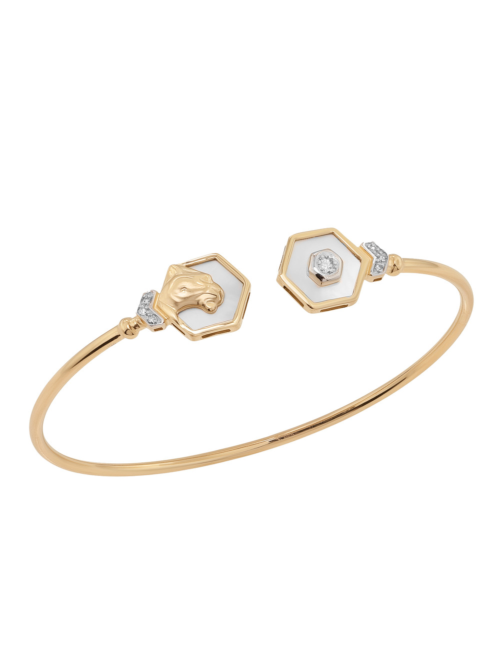 Браслет из золота c бриллиантами и перламутром