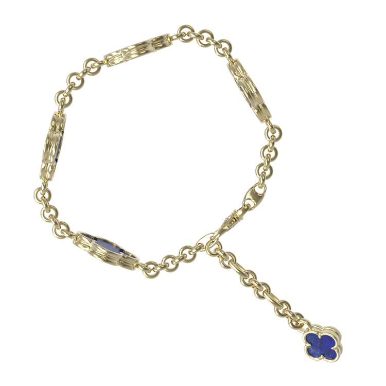 Браслет из лимонного золота c лазуритом