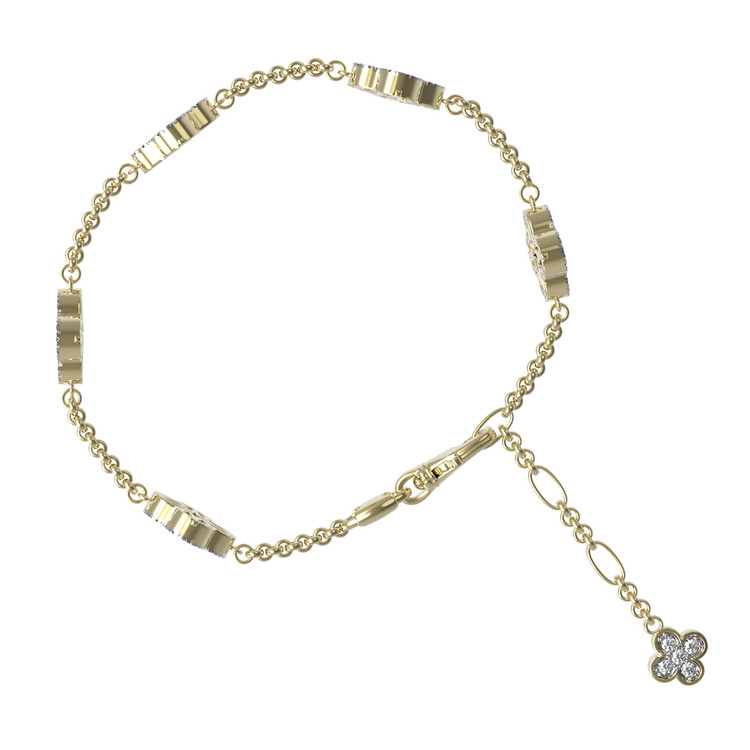 Браслет из лимонного золота c бриллиантами, малахитом и перламутром