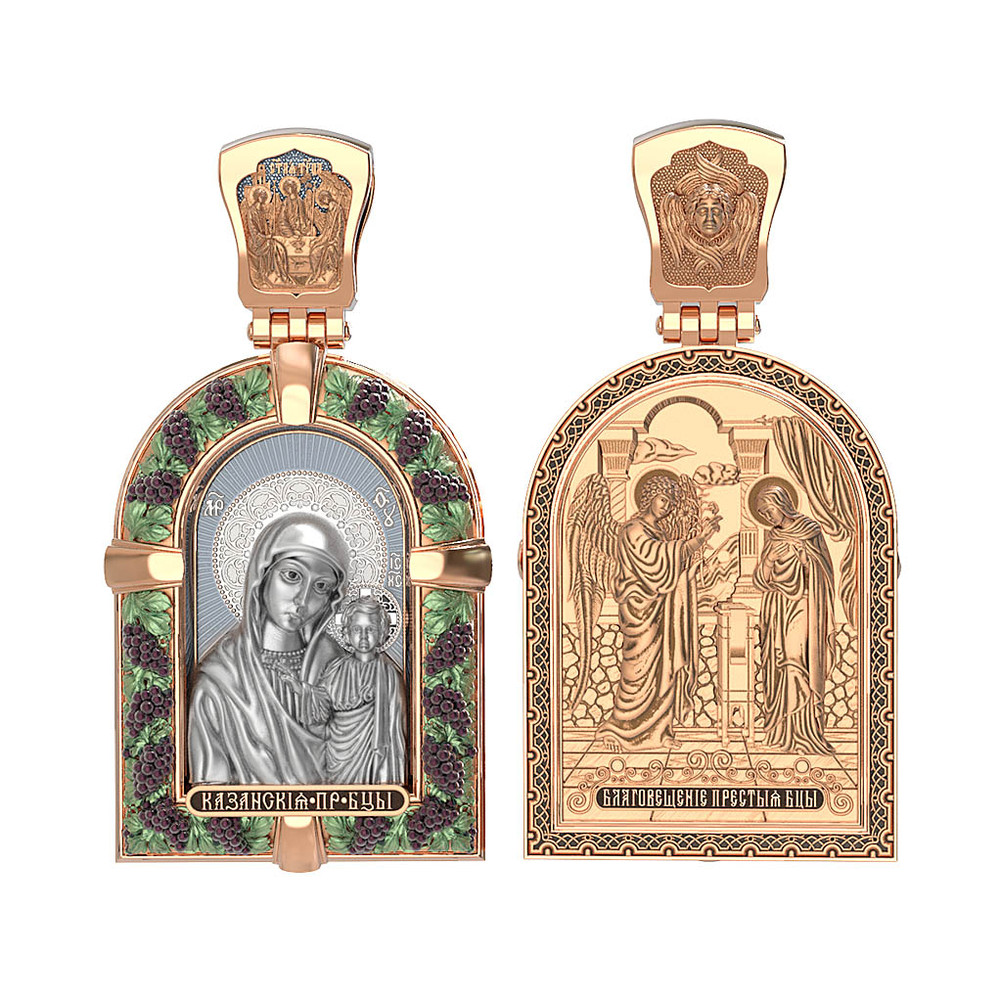 Образок из золота c эмаль