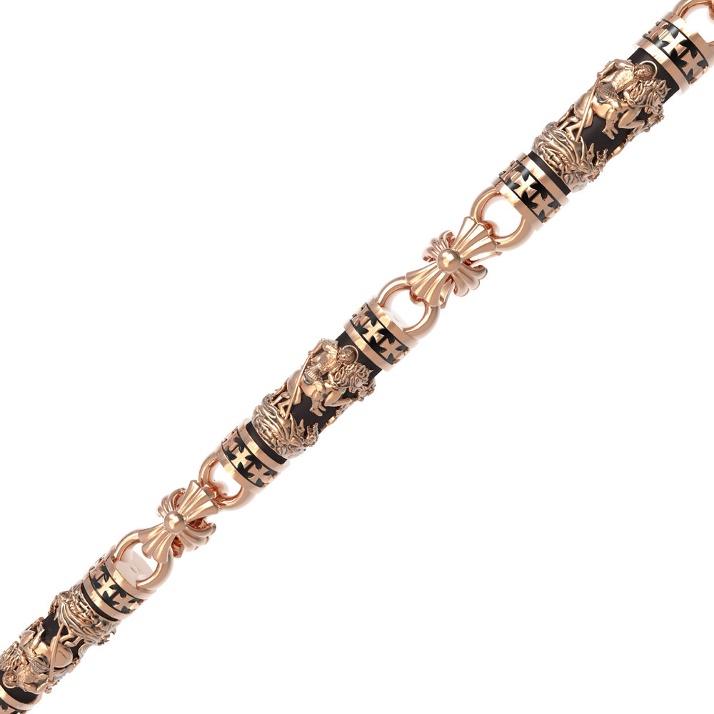 Цепь из золота c эбеновым деревом