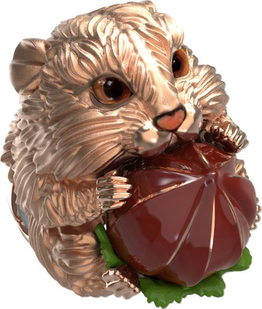 Кольцо из золота c эмалью